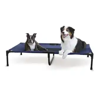 Walmart K&H Pet Products Original Pet Cot Elevated Dog Bed Blue/Black Mesh X-Large 50 X 32 X 9 Inches offer