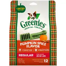 Walmart Greenies Pumpkin Spice Flavor Regular Dog Dental Chews 12 Ounces 12 Treats offer