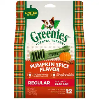 Walmart Greenies Pumpkin Spice Flavor Regular Dog Dental Chews 12 Ounces 12 Treats offer