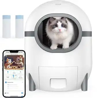 Walmart PXZEE Large Automatic PVC Cat Litter Box Furniture with Item, White offer