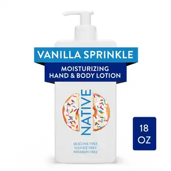 Walmart Native Dunkin' Moisturizing Body Lotion, Vanilla Sprinkle, 16.5 oz offer