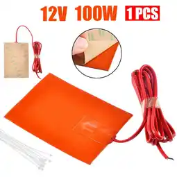 Walmart 12V 100W Silicone Heater Pad for Engine Block Tanks Oil Pan Heating Plate Mat offer