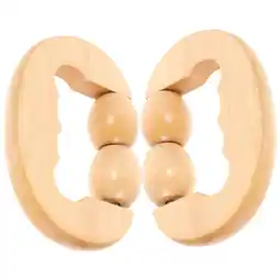 Walmart Portable Wood Back Massager Roller for Adult in Khaki Color 2Pcs offer