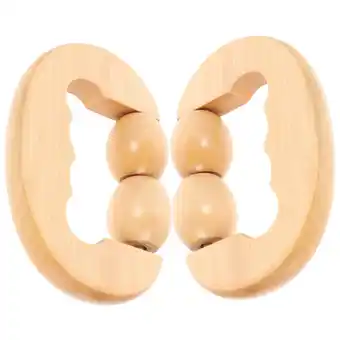 Walmart Portable Wood Back Massager Roller for Adult in Khaki Color 2Pcs offer