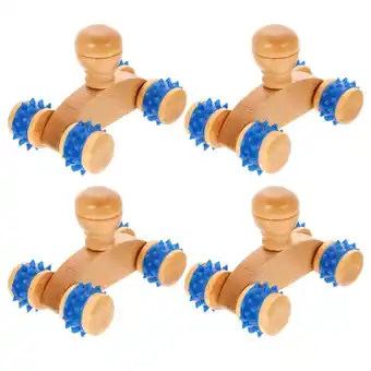 Walmart 4Pcs Wood Massage Roller for Adult Back Muscle Relaxation and Improved Blood Circulation Brown offer