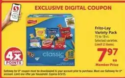 Safeway Frito Lay Variety Pack offer