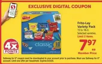 Safeway Frito Lay Variety Pack offer