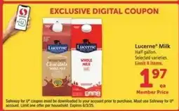 Safeway Lucerne Milk offer
