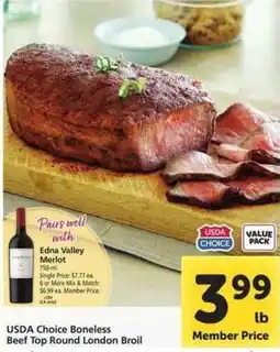 Safeway USDA Choice Boneless Beef Top Round London Broil offer