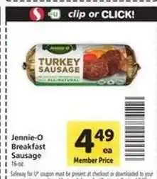 Safeway Jennie-O Breakfast Sausage offer