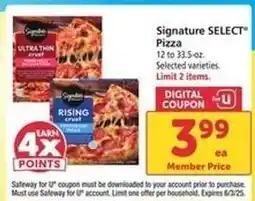 Safeway Signature SELECT Pizza offer