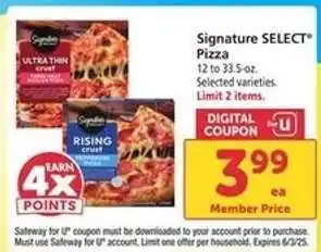 Safeway Signature SELECT Pizza offer