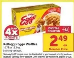 Safeway Kellogg's Eggo Waffles offer