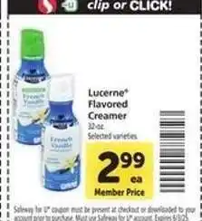 Safeway Lucerne Flavored Creamer offer
