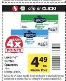 Safeway Lucerne Butter Quarters offer