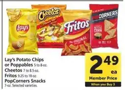 Safeway Lay's Potato Chips or Poppables, Cheetos, Fritos, PopCorners Snacks offer