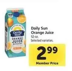 Safeway Daily Sun Orange Juice offer