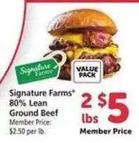 Safeway Signature Farms 80% Lean Ground Beef offer