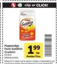 Safeway Pepperidge Farm Goldfish Crackers offer