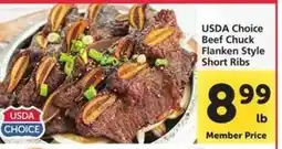 Safeway USDA Choice Beef Chuck Flanken Style Short Ribs offer