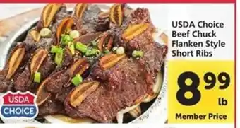 Safeway USDA Choice Beef Chuck Flanken Style Short Ribs offer