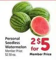 Safeway Personal Seedless Watermelon offer
