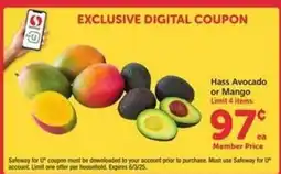 Safeway Hass Avocado or Mango offer
