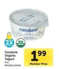 Safeway CoCoJune Organic Yogurt offer