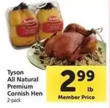 Safeway Tyson All Natural Premium Cornish Hen offer