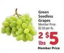 Safeway Green Seedless Grapes offer