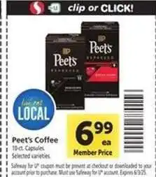 Safeway Peet's Coffee offer