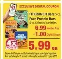 Safeway FITCRUNCH Bars 5-ct. Pure Protein Bars 4-ct offer
