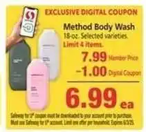 Safeway Method Body Wash offer