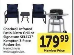 Safeway Charbroil Infrared Patio Bistro Grill or Signature SELECT Kempton 3-Piece Rocker Set offer