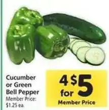Safeway Cucumber or Green Bell Pepper offer