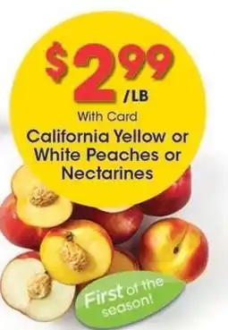 Kroger California Yellow or White Peaches or Nectarines offer