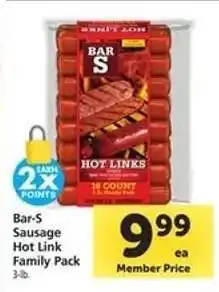 Safeway Bar-S Sausage Hot Link Family Pack offer