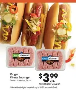 Kroger Kroger Dinner Sausage offer