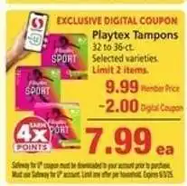 Safeway Playtex Tampons offer