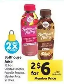 Safeway Bolthouse Juice offer