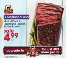 Giant Eagle Market District Top Round London Broil or Roasts offer