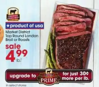 Giant Eagle Market District Top Round London Broil or Roasts offer