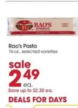 Giant Eagle Rao's Pasta offer
