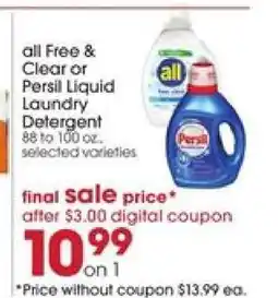 Giant Eagle all Free & Clear or Persil Liquid Laundry Detergent offer