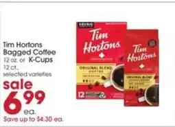 Giant Eagle Tim Hortons Bagged Coffee offer
