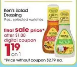 Giant Eagle Ken's Salad Dressing offer