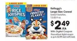Kroger Kellogg's Large Size Cereal offer
