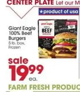 Giant Eagle Giant Eagle 100% Beef Burgers offer