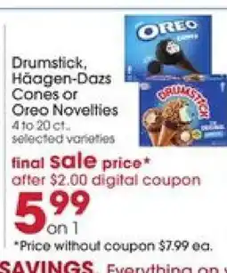 Giant Eagle Drumstick, Häagen-Dazs Cones or Oreo Novelties offer