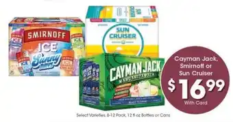 Kroger Cayman Jack, Smirnoff or Sun Cruiser offer